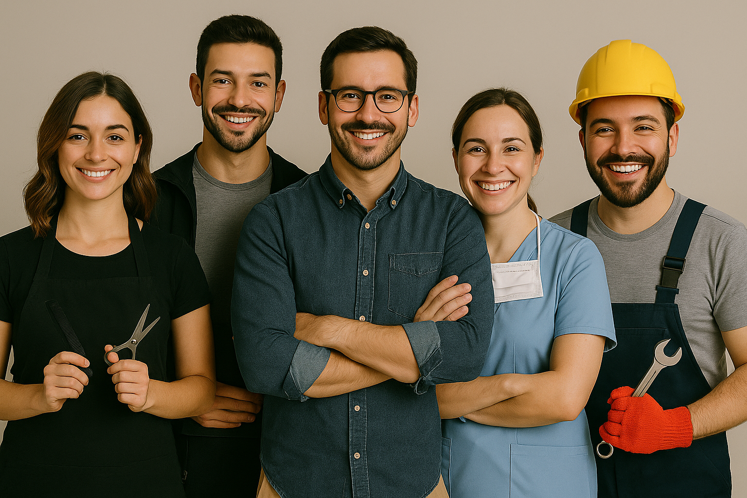 Happy business owner using technology